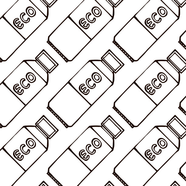 无缝手绘图案与可重复使用的烧瓶图片下载