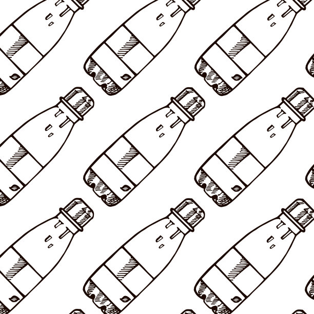 无缝手绘图案与可重复使用的瓶子图片下载