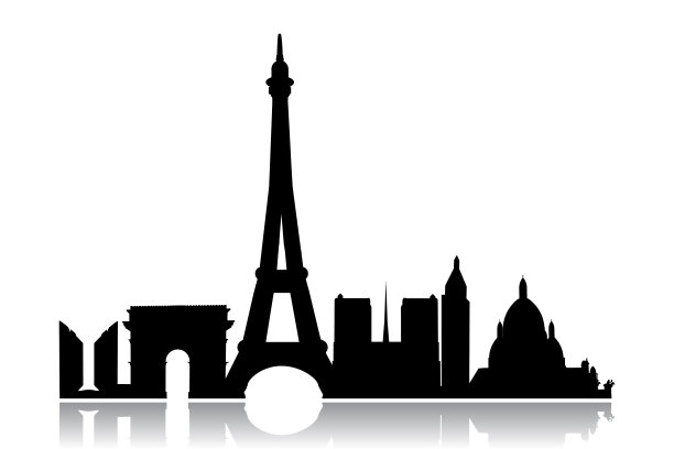 巴黎城市剪影-股票向量图片下载