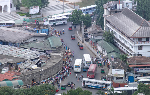 斯里兰卡康提市中心的俯视图。图片下载
