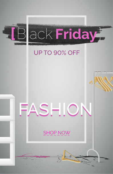 黑色星期五时装销售横幅向量模板图片下载