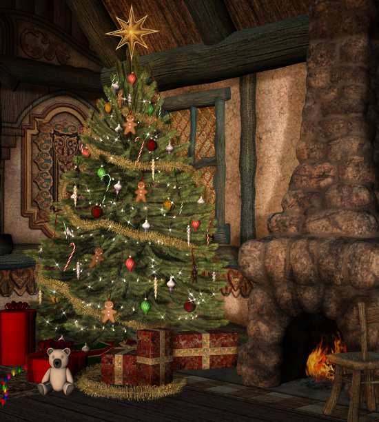 节礼日的传统圣诞房图片下载