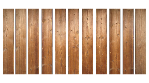 一套孤立的胡桃木纹理。大棕色木板墙面纹理背景。图片下载