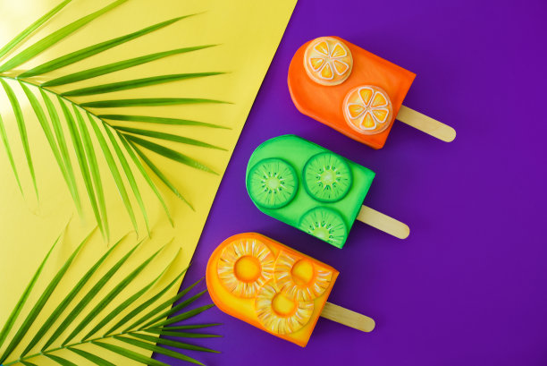 有趣和多彩的冰棒背景-冰淇淋图片下载