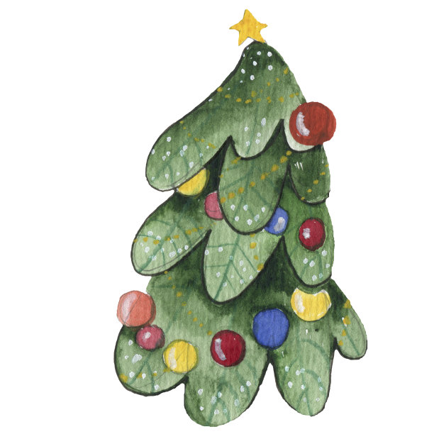 圣诞树花环素材图片