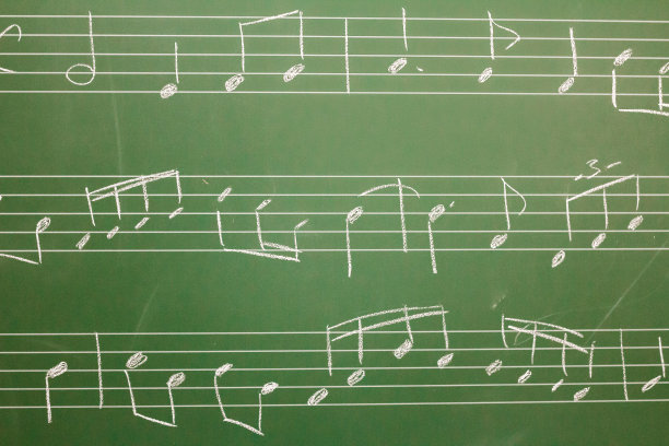 黑板上的音符图片下载