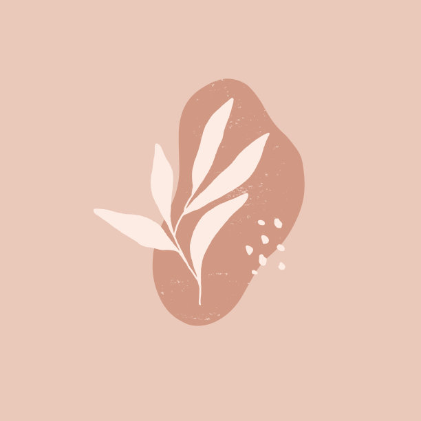 用植物抽象数字形状。时尚的几何图形图片下载