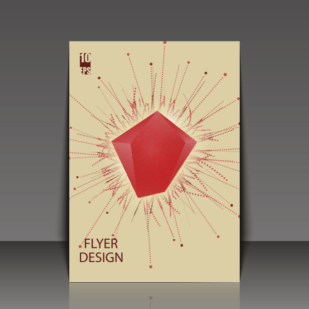 抽象的分面元件裂成多个碎片。爆炸的效果。传单模板。Eps10矢量插图。图片下载