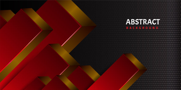 现代3D抽象几何红色背景图片下载