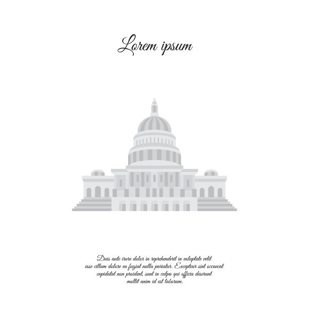 国会彩色矢量图标，标志，符号图片下载