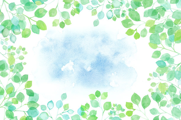 透过阳光窥视天空背景，水彩插图图片下载