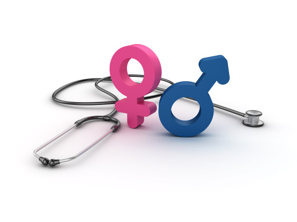 带有性别符号的听诊器- 3D渲染图片下载