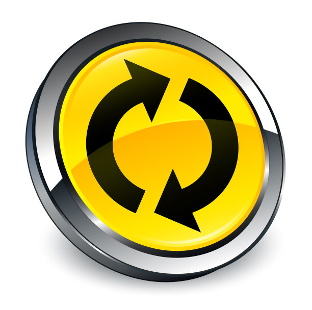 更新图标3d黄色圆形按钮图片下载