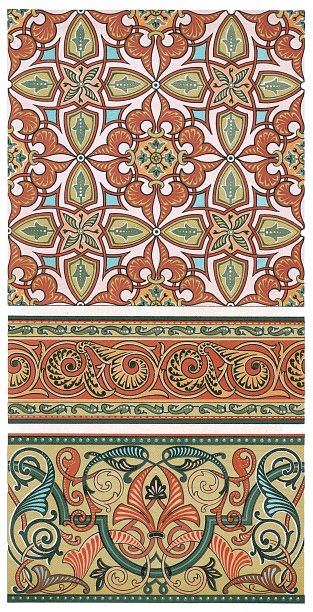 阿拉伯风格的图案，出自1892年的装饰设计图片下载