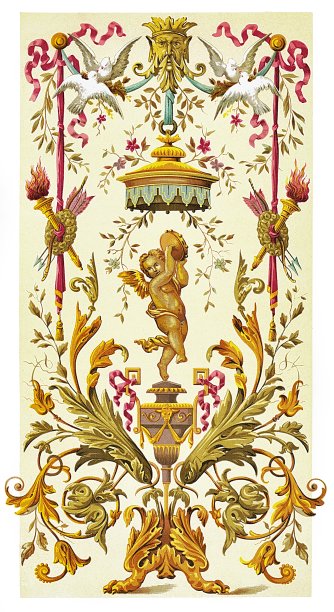 意大利文艺复兴风格的图案，出自1892年的装饰设计图片下载