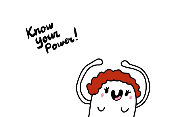 知道你的力量手绘矢量插画在卡通漫画风格疯狂的女性图片下载
