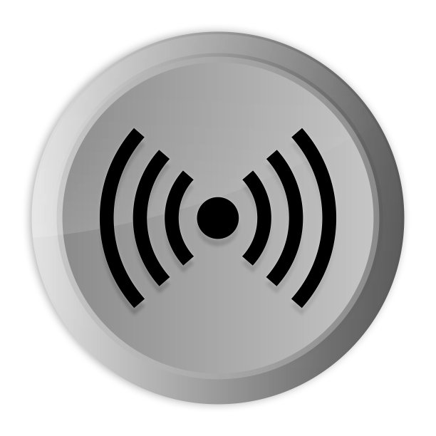 网络信号图标金属银色圆形按钮金属设计圈孤立在白色背景黑白概念插图图片下载