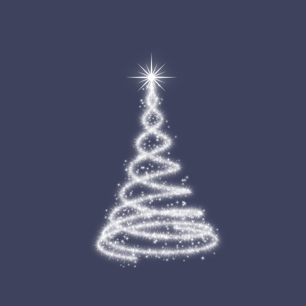 缀满星星的优雅圣诞树图片下载