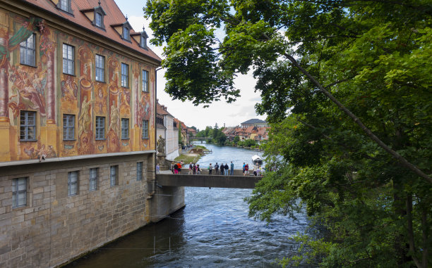 班贝格镇德国市政厅(Rathaus)库存照片图片下载