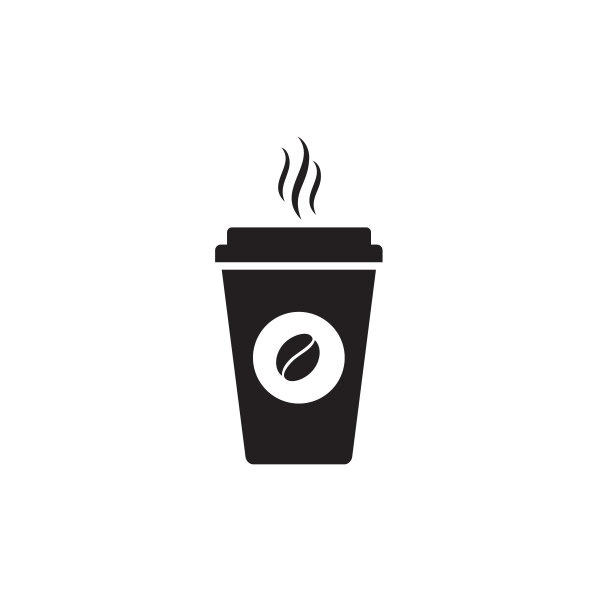 白色背景上的热咖啡杯矢量图标图片下载