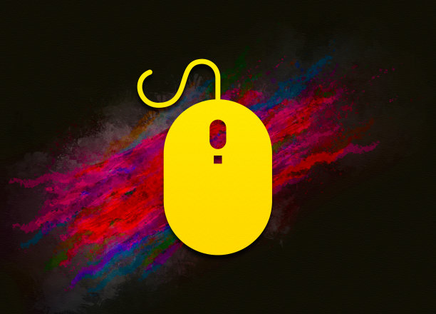 鼠标图标彩色绘制抽象背景笔触插图设计图片下载