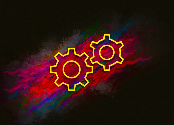 设置过程图标彩色油漆抽象背景笔刷笔触插图设计图片下载