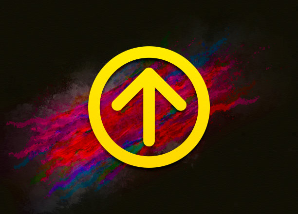 上箭头图标彩色油漆抽象背景笔刷笔画插图设计图片下载