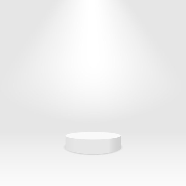 白色圆柱模板。3d底座站讲台或工作室底座圆形平台展示插图图片下载