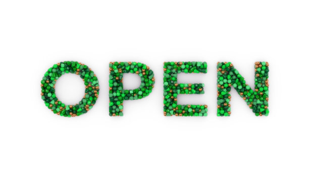 彩色门标志-开放-字图片下载