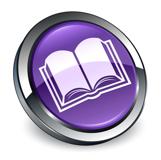 书图标3d紫色圆形按钮图片下载