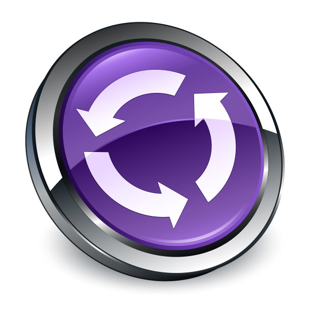刷新图标3d紫色圆形按钮图片下载