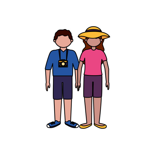 孤立旅行者耦合矢量设计图片下载