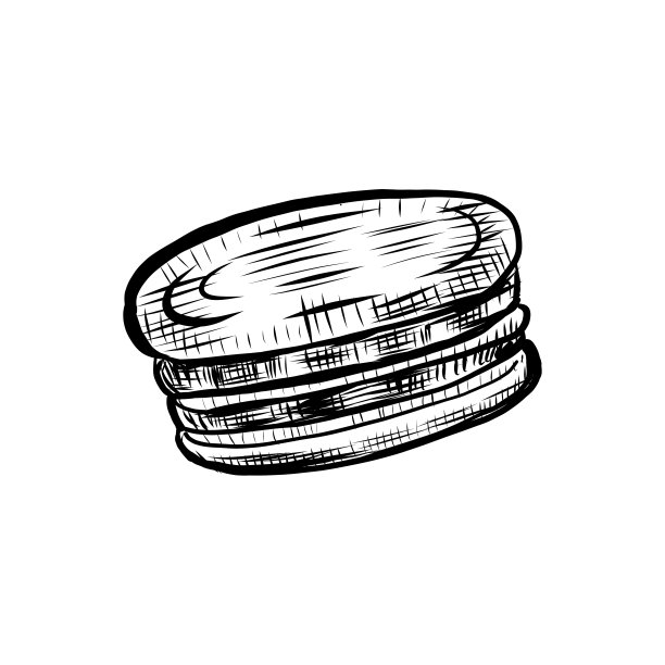 浪漫的马卡龙手绘水墨素描，矢量插画马卡龙孤立在白色，装饰复古的甜蜜，美味的午餐，法式甜点设计剪贴簿，贺卡，复古的咖啡馆菜单图片下载