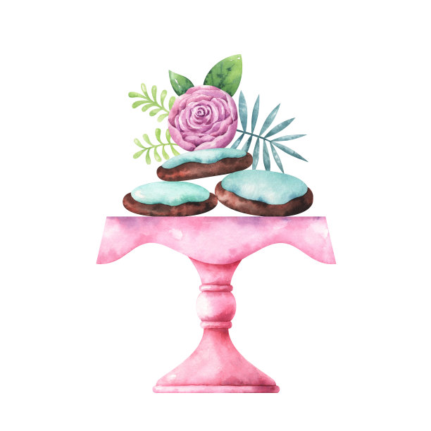 饼干的水彩插图图片下载