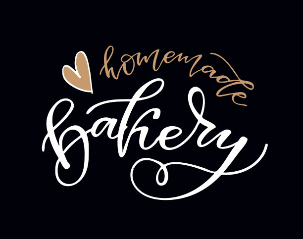 自制面包店-可爱的手绘涂鸦字母标签模板横幅图片下载