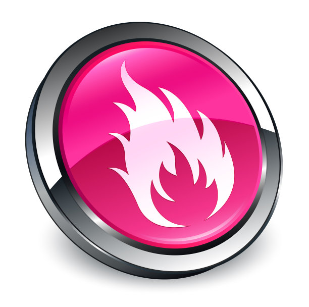 火图标3d粉色圆形按钮图片下载