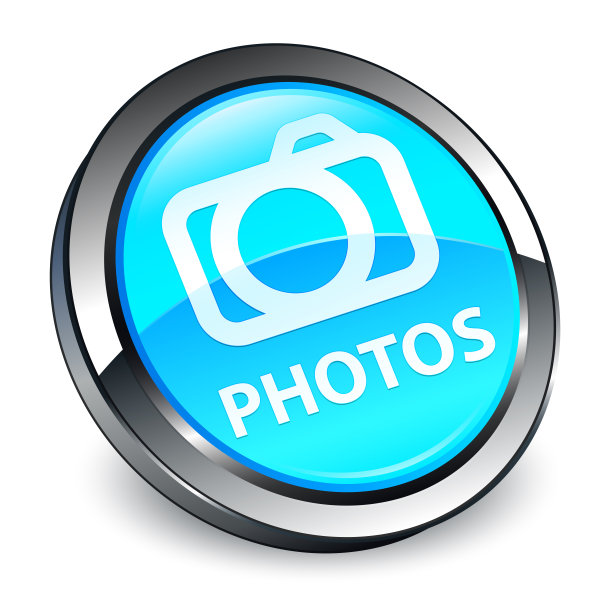 照片(相机图标)3d青蓝圆形按钮图片下载