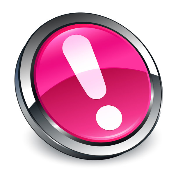 感叹号图标3d粉色圆形按钮图片下载