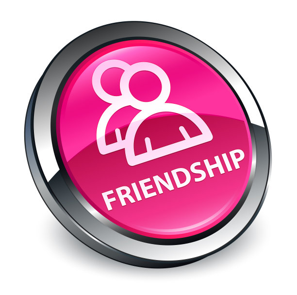 友情(群组图标)3d粉色圆形按钮图片下载