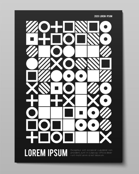 矢量极简主义海报与简单的形状。过程几何。瑞士风格的抽象布局。概念生成背景形成现代期刊，书籍封面，品牌，商业演示。图片下载