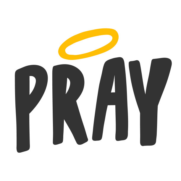 祈祷。社交媒体内容的贴纸。矢量手绘插图设计。图片下载