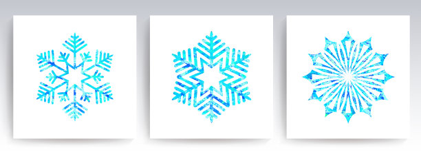 圣诞装饰华丽纹理雪花的一个蓝色阴影，集图片下载