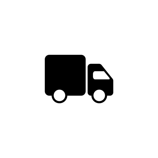 快速运输卡车：线条图标设计图片下载
