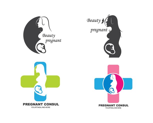 美女孕妇矢量图标图片下载