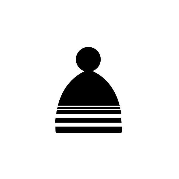 针织黑色帽子，矢量图标图片下载