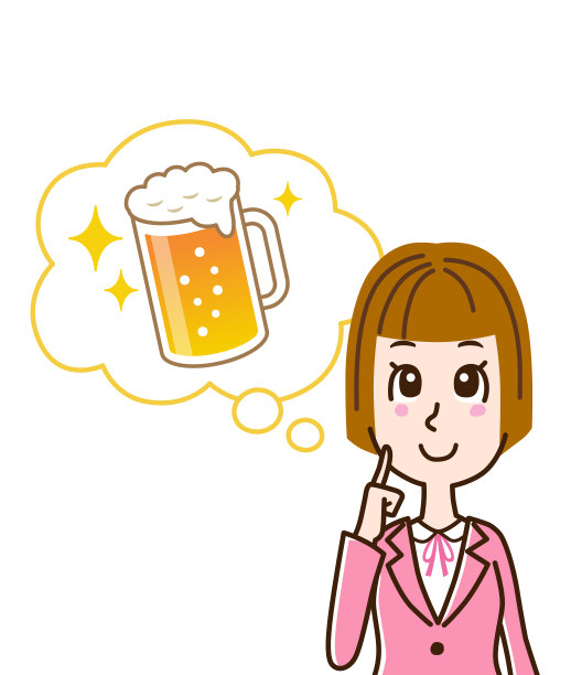 年轻的女白领想象着啤酒图片下载