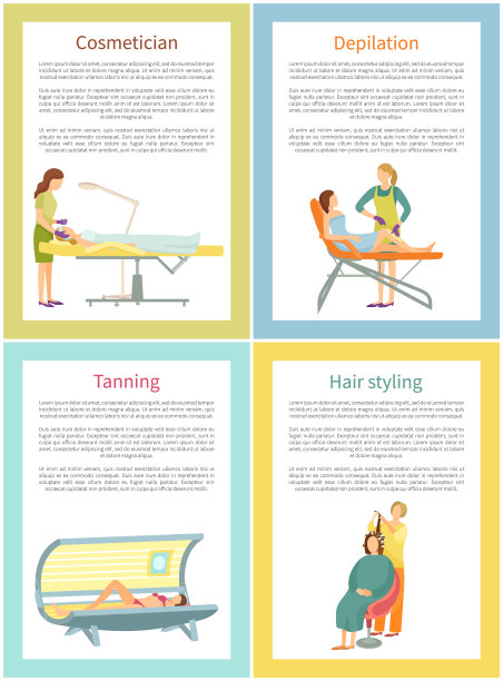 化妆师和脱毛腿海报矢量图片下载