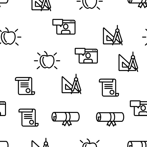 学院学习矢量无缝模式图片下载