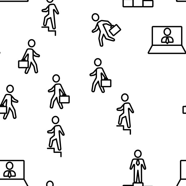 业务人员领导者矢量无缝模式图片下载