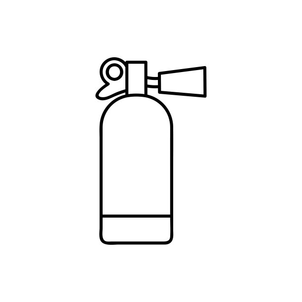 灭火器线性图标矢量符号标志插图（像素完美）图片下载